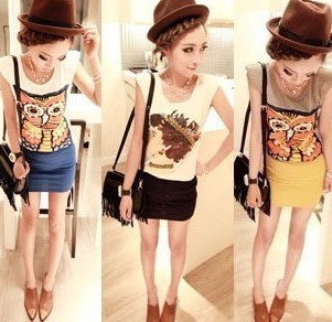 เสื้อยืดลายนกฮูก
